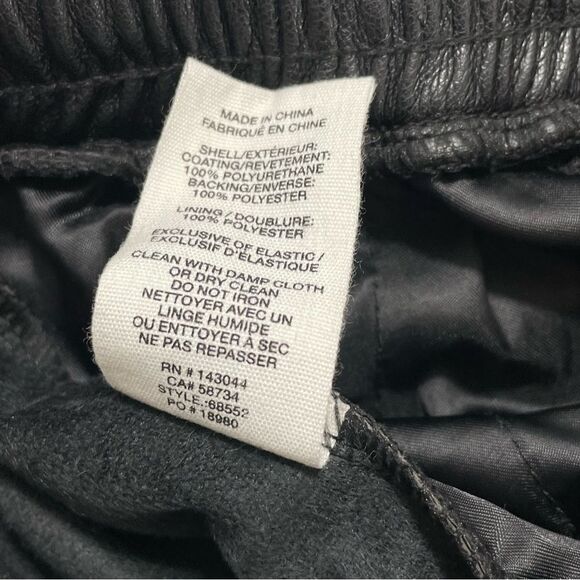 NWT Avec Les Filles Anthropologie Black Vegan Faux Leather Jogger Pants Size XS - Picture 12 of 13